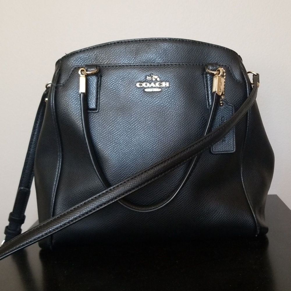 Coach crossbody black with gold hardware